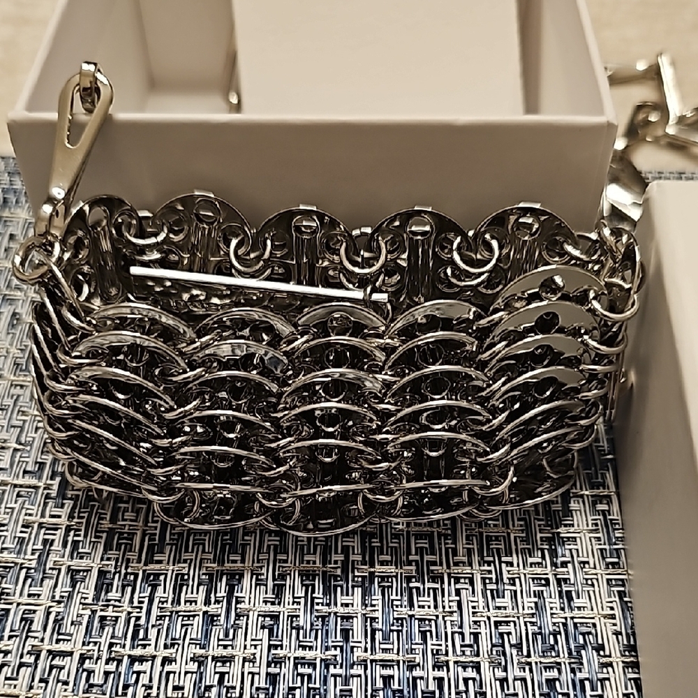 NWT Paco rabanne silver metal Micro 1969 bag